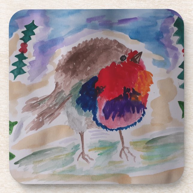 Posavasos Navidad Robin Plastic Coaster (Frente)