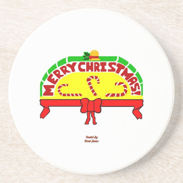 Posavasos Navidad Saludos a Sandstone Coaster (Frente)