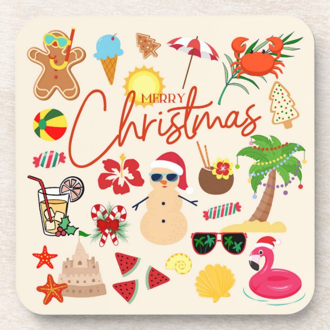 Posavasos Navidad Tropical (Frente)