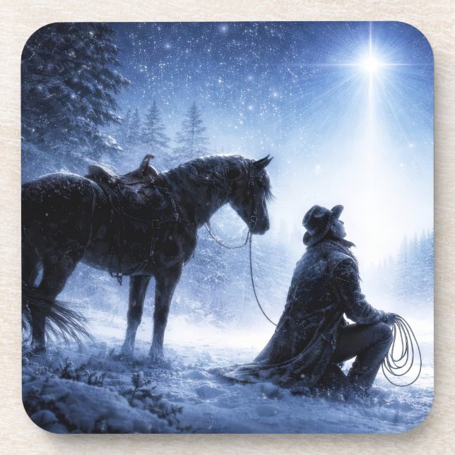 Posavasos Navidad Vaquera del Oeste (Frente)