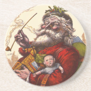 Posavasos Navidad vintage, Juguetes de Papa de Santa Claus,