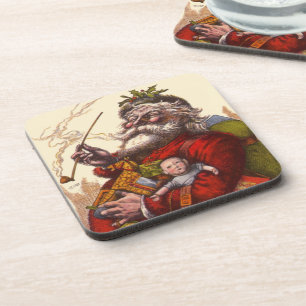 Posavasos Navidad Vintage, Santa Claus Victoriano Con Juguet