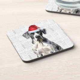 Posavasos Navidades adorables Gran Dane Woof Word Art