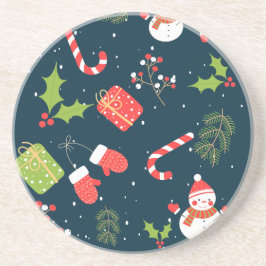 Posavasos Navidades adoran el patrón de vacaciones de Snowma