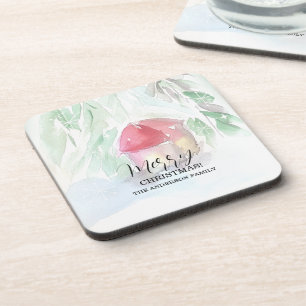 Posavasos Navidades blancos de la aldea rural