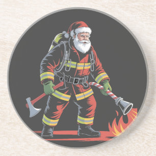 Posavasos Navidades bomberos anuncian XMas como un curioso S