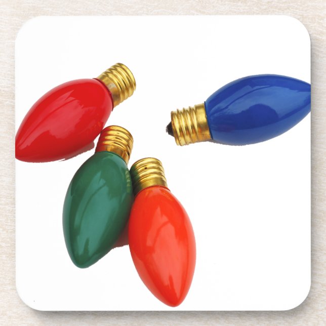 Posavasos Navidades Bombillas de luz conjunto de ruedas de c (Frente)