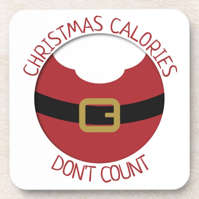 Posavasos Navidades calorías traje rojo vientre de Santa (Frente)