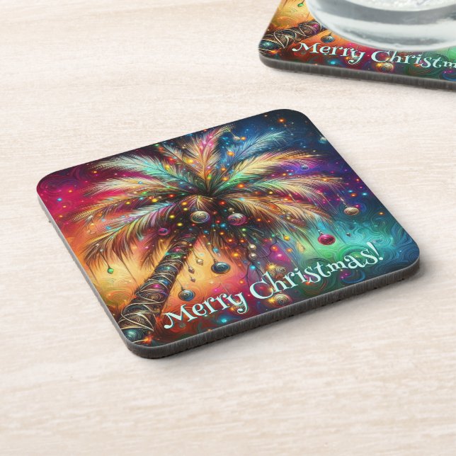 Posavasos Navidades caprichosos Palm Tree Tropical Beach Viv (Lado Izquierdo)