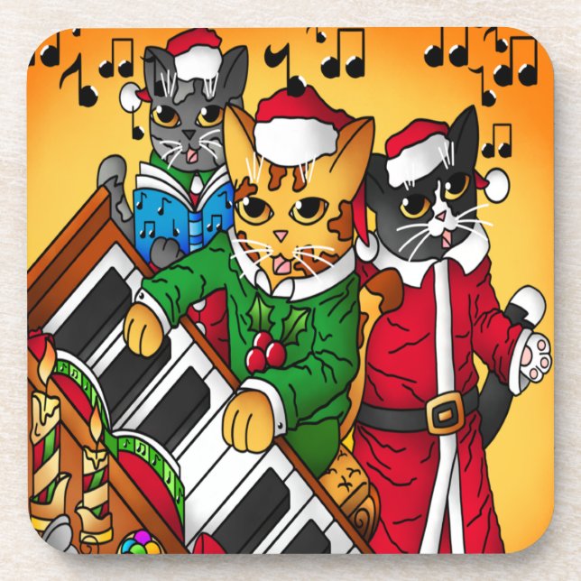 Posavasos Navidades Carol Cats (Frente)