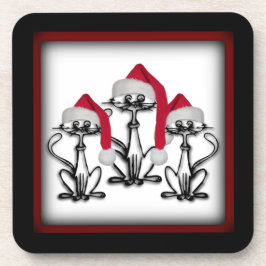 Posavasos Navidades Caroling Cats Joyous Fun