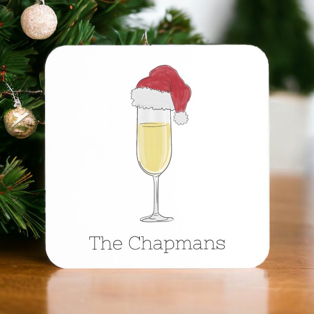 Posavasos Navidades Champagne Festive Santa Hat (Subido por el creador)