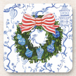 Posavasos Navidades Chinoiserie Wreath, Ginger Jar,