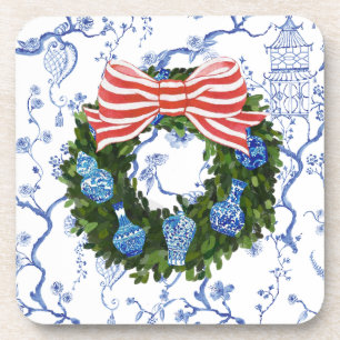 Posavasos Navidades Chinoiserie Wreath, Ginger Jar,