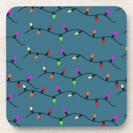 Posavasos Navidades Coloridos Iluminan Sobre El Azul