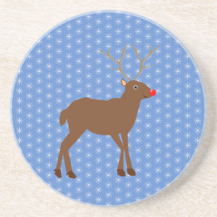 Posavasos Navidades cortos renos con nariz roja