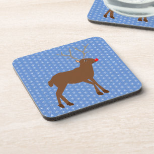 Posavasos Navidades cortos renos con nariz roja