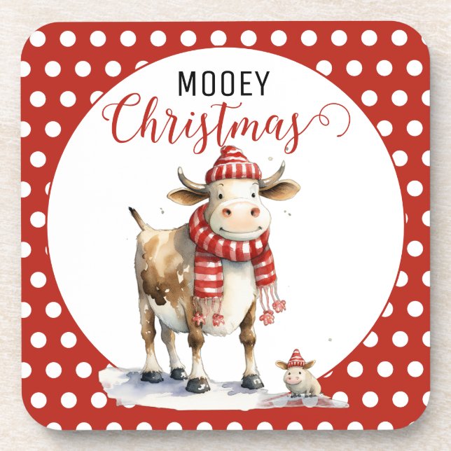 Posavasos Navidades Cow Pun (Frente)