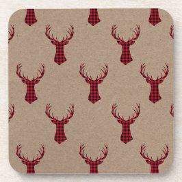 Posavasos Navidades Cozy Deer Kraft Plaid