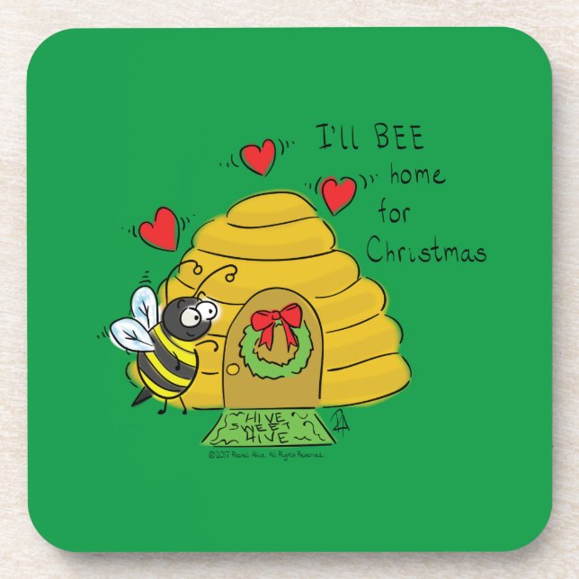 Posavasos Navidades curos se vuelven cómicos Personalizados  (Frente)