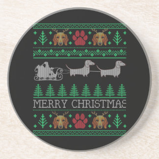 Posavasos Navidades Dachshund Wiener Dog