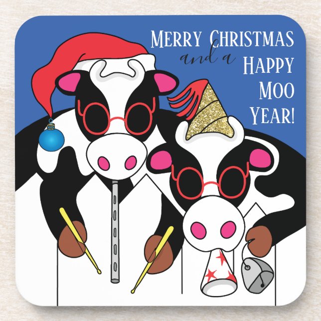 Posavasos Navidades de año de luna feliz (Frente)