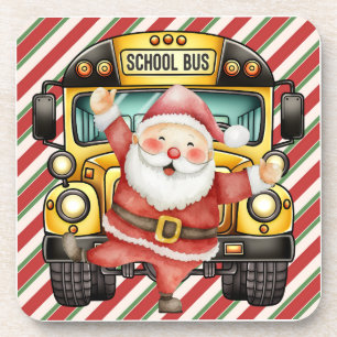 Posavasos Navidades de autobuses escolares para conductor