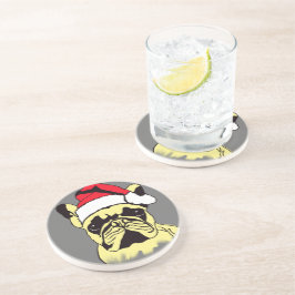 Posavasos Navidades de Bulldog de Francia Personalizado Sand