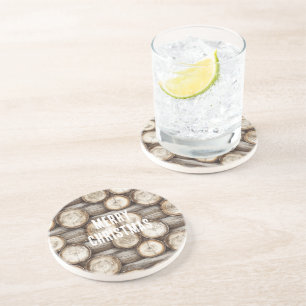 Posavasos Navidades de cabinas Wood Log