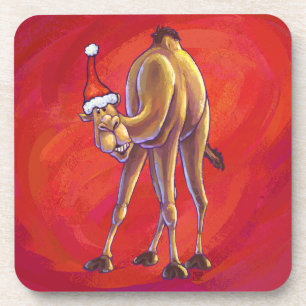 Posavasos Navidades De Camellos Cuidados En Rojo