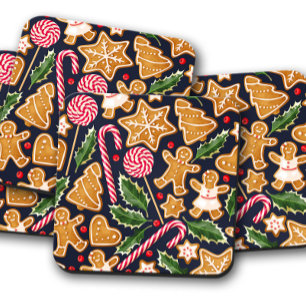 Posavasos Navidades de Candy Cane Gingerbread   Juego de ale
