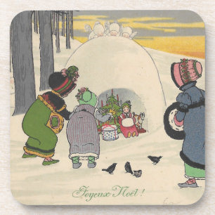 Posavasos Navidades  de Chicas de nieve franceses