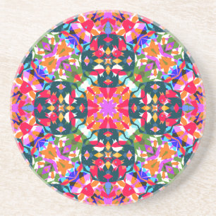 Posavasos Navidades de color rojo verde alegre patrón colori