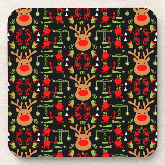 Posavasos Navidades de construcción de edificios (Frente)