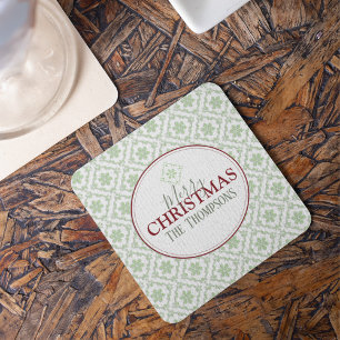 Posavasos Navidades de copos de nieve en vacaciones de invie