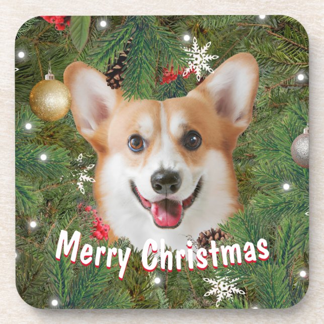 Posavasos Navidades de Corgi (Frente)