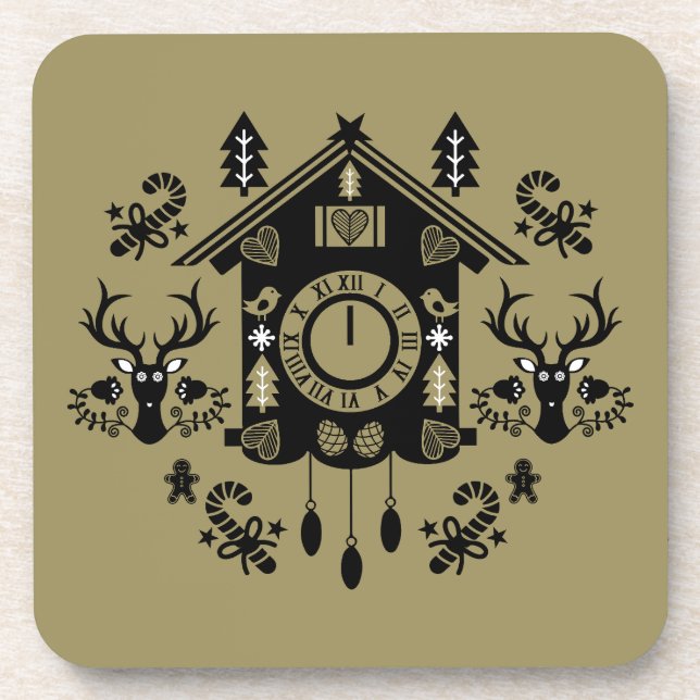 Posavasos Navidades de Cuckoo Clock de Alemania (Frente)