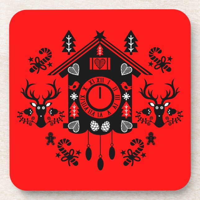 Posavasos Navidades de Cuckoo Clock de Alemania (Frente)