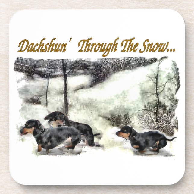 Posavasos Navidades de Dachshund (Frente)