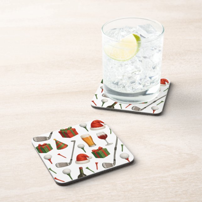 Posavasos Navidades de golf con tema fiesta para champán de  (Lado Derecho)