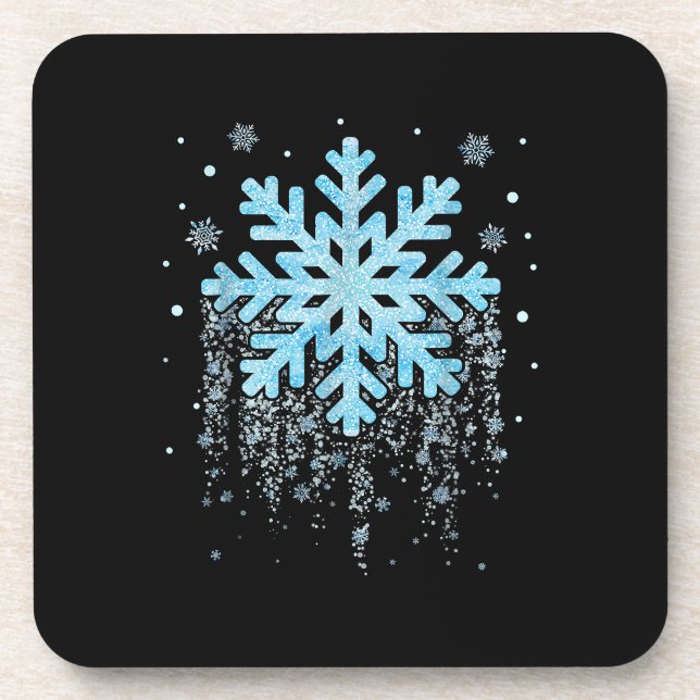 Posavasos Navidades de invierno con Snowflake a la par de mu (Frente)