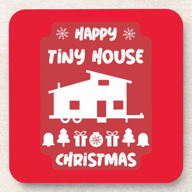 Posavasos Navidades de la casa pequeña feliz (Frente)