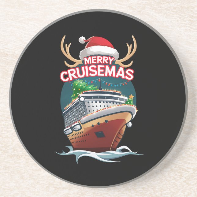 Posavasos Navidades de la familia de cruisemas con crucero d (Frente)