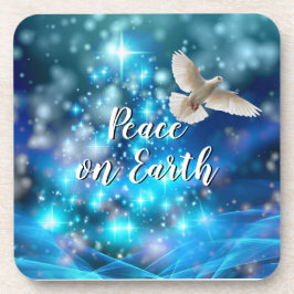 Posavasos Navidades de la paz de la paloma azul que coincide