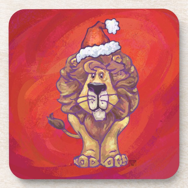 Posavasos Navidades De León En Rojo (Frente)
