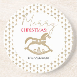Posavasos Navidades de madera rodando caballo