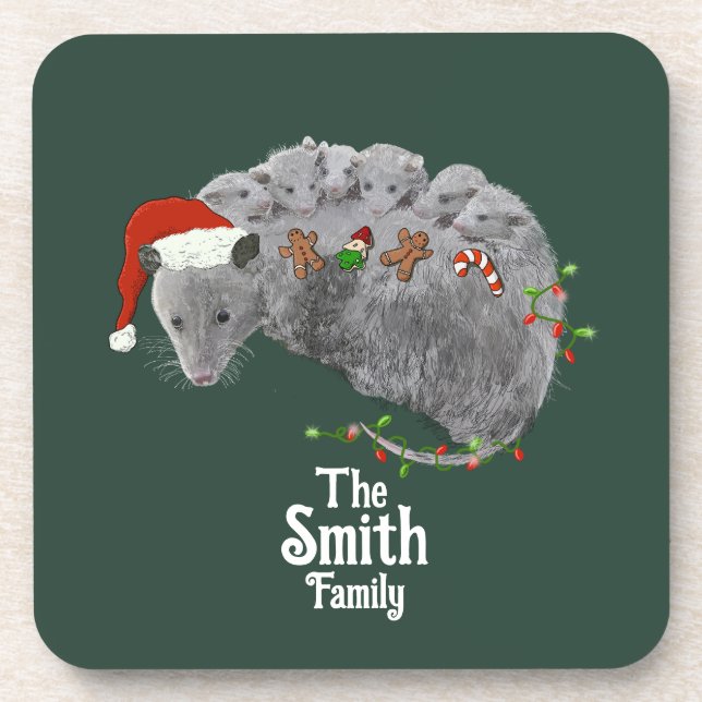 Posavasos Navidades de Opossum: Bebés envueltos en luces (Frente)