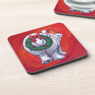 Posavasos Navidades De Oso Polar En Rojo