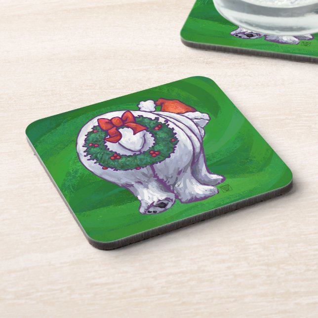 Posavasos Navidades De Oso Polar En Verde (Lado Izquierdo)