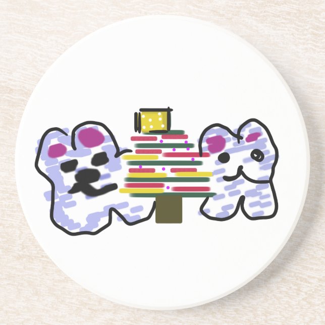 Posavasos Navidades de osos polares (Frente)